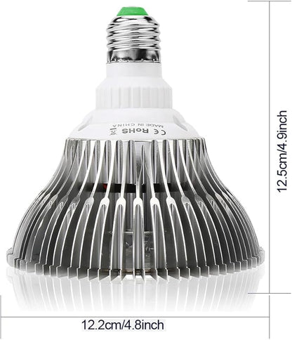 highydroLED 156-LED Full Spectrum Plant Light, E27 Grow Bulb for Indoor Plants, Energy-Efficient 2835 LED with Red/Blue/White/Warm/IR/UV, 85-265V, Easy Install for Succulents, Flowers, Veggies, Herbs