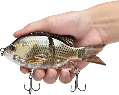 5.9in Multi Jointed Swimbait Fishing Lures Bait,2 Segment Big Giant Sinking Fishing Bass Lures,Crankbaits Swimbaits with Treble Hook