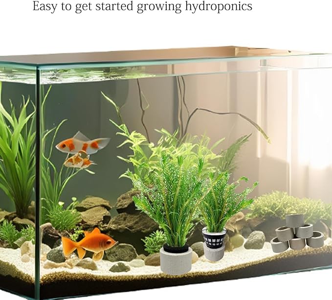40 Pcs Aquatic Plants Fixed Rings Set, Anti-Floating Ceramic Aquarium-Plant Rings Plant Weights Pot, AquaticPlant Fixed Holder Aquarium-Landscape Decoration Fish Tank Accessories