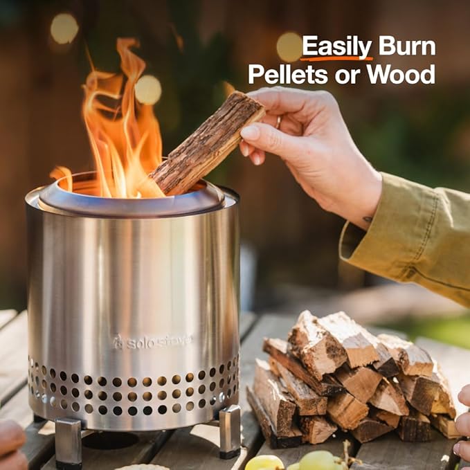 Solo Stove Mesa XL, 7 Inch Tabletop Fire Pit with Stand - Smokeless, Stainless Steel Fire Pit for Camping, Outdoor & Patio- Wood Burning or Pellet Fueled Portable Bonfire, 2.3lbs, Gunmetal