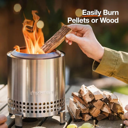 Solo Stove Mesa XL, 7 Inch Tabletop Fire Pit with Stand - Smokeless, Stainless Steel Fire Pit for Camping, Outdoor & Patio- Wood Burning or Pellet Fueled Portable Bonfire, 2.3lbs, Bronze
