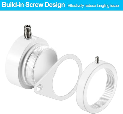 1" White Flag Pole Rings, 2 Pcs Anti Wrap Aluminum Alloy Flag Pole Clips Swivels, 360° Rotating Flagpole Flag Mounting Rings, Spinning Flag Pole Kit for 0.75-1.02" Diameter (1 Inch, White)