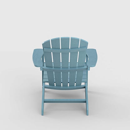 YEFU Adirondack Chairs Set of 6: Outdoor Chair HIPS Plastic Adirondack Chairs - Patio Chairs with Wood Texture - Lawn Fire Pit Deck Porch Garden Chairs for Adults (Blue)