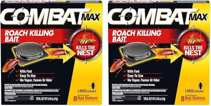 Combat Source Kill Max R2 Large Roach Bait, 8 Count (Pack of 2), Black