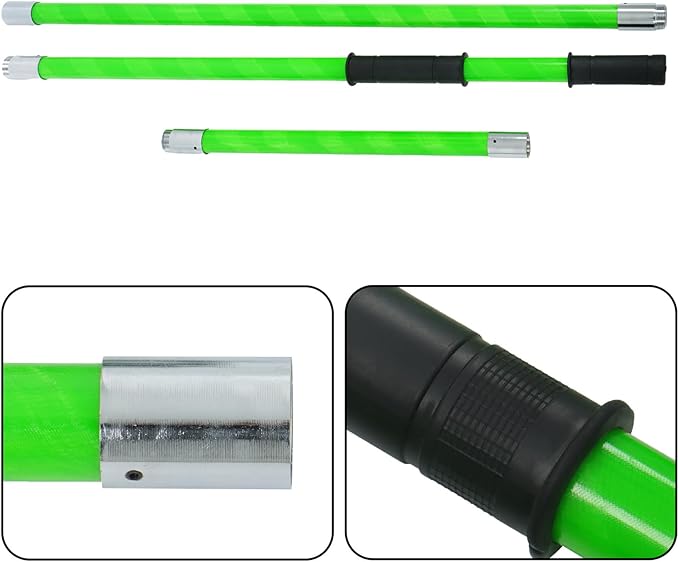 findmall 27ft Manual Pole Saw Extendable Tree Pruner Sharp Steel Blade High Branches Trimming for Pruning Palms and Shrubs with 8 Long Handles No with Scissors Green