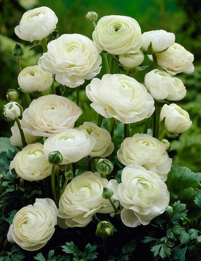 White Ranunculus Bulbs for Planting, Beautiful Long Lasting Flowers (20 Bulbs)
