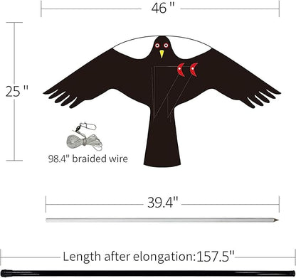 eyijklzo Bird Scarer Flying Kite Crops Farm Flying Bird Hawk Flying Kite