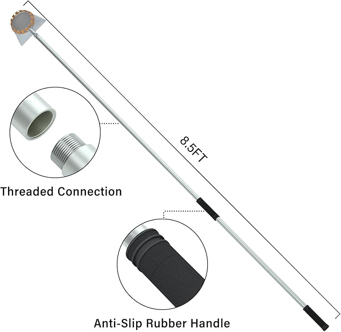 Fruit Picker Tool with 6-Part Extension Pole and Cloth Bag for Gentle Fruit Catching（8FT）
