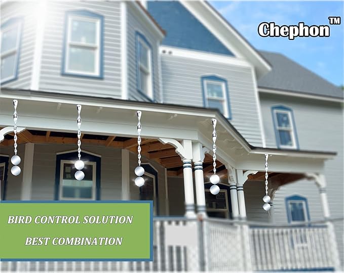 Bird Scare Rods with Reflective Discs Reflectors - Bird Spinner Scare Device of Twisting Rods and Disks to Keep Birds Away Like Woodpecker and Pigeon - 6 Pack