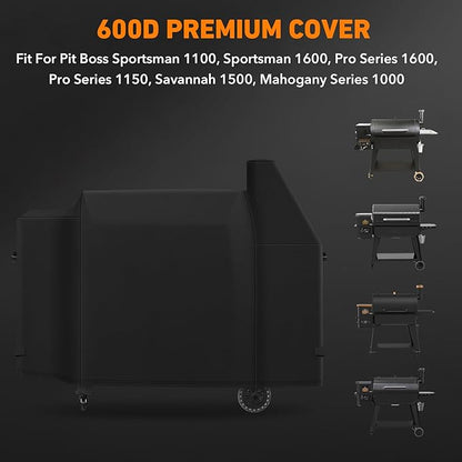 ZBXFCSH Heavy Duty 600D Polyester Cover Compatible with Pit Boss Savannah Onyx Edition,Pit Boss Sportsman 1100, Sportsman 1600, Pro Series 1600, Pro Series 1150,Mahogany Series 1000 Wood Pellet Grill