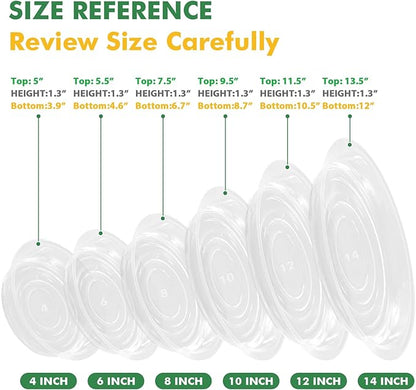 20 Pack 14 Inch Plant Saucer Clear Plant Saucers for Outdoors Plants Drip Trays Extra Large Pot Saucer No Holes Pot Saucers Planter Trays for Outdoor Plants Bulk Plastic Tray for Flower, Potted Tree