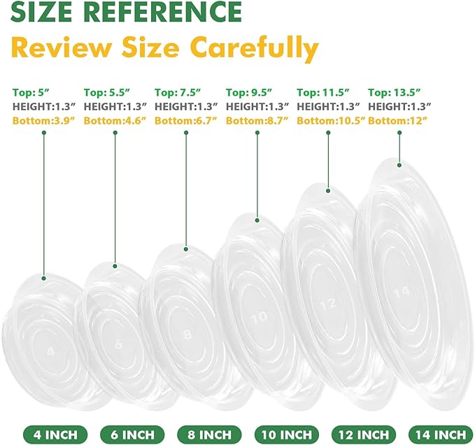 100 Pack 4 Inch Plant Saucer Clear Plant Saucers for Indoors Flower Pot Saucers Small Plants Plate Dish Succulent Pot Saucer Plants Trays for Pots Bulk Plastic Tray for Flower Cactus Nursery Pots
