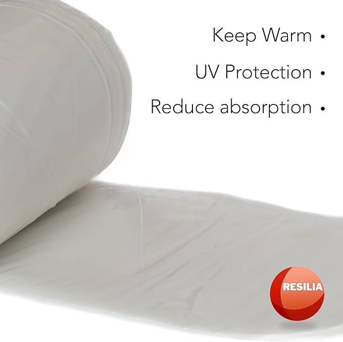 RESILIA Clear Greenhouse Sheeting - UV-Protected, Heavy-Duty Gauge Outdoor Polyethylene Cover for Weatherproofing Greenhouses, Garden, Plants, 8' by 28' Roll, 6 Mil, 0.006 Inch, Thick, Made in USA