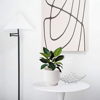 LB White Ceramic Planters for Indoor Plants, Succulent Plant Pots Ceramic Flower Pots, Modern Plant Pot for Living Room Office Home Decor, Round Flower Pot of 4.3 Inch(Plant Not Included)