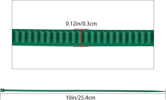 10 inch 3mm Dark Green Nylon Garden Cable Zip Ties Self Locking Cable Ties Twist Ties, Multi-Purpose Cable Tie(100 Pcs)