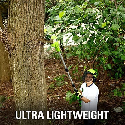 Greenworks 24V 8" Cordless Polesaw (Great For Pruning and Trimming Branches / 125+ Compatible Tools), 2.0Ah Battery and Charger Included