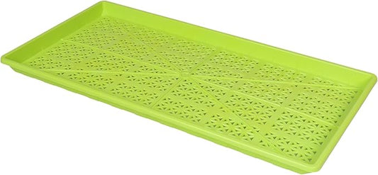 SUNPACK 10" x 20" Heavy Duty Mesh Plastic Seed Starting Tray, Lime Green, 1" - Ensures Water Drainage and Aeration, Perfect for Greenhouses or Indoor Gardening