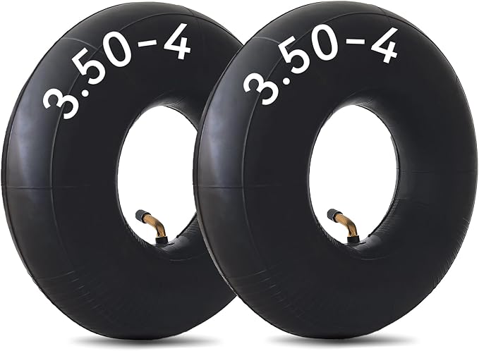 2 Pack 4.10/3.50-4 Inner Tube with Bent Valve Stem 4.10 3.50-4 Tubes for Wheelbarrows, Mowers, Hand Trucks, Yard Trailers