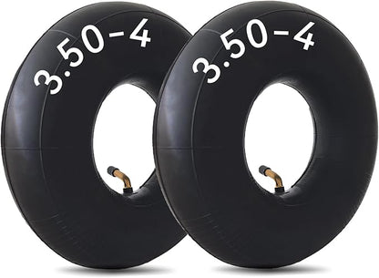 2 Pack 4.10/3.50-4 Inner Tube with Bent Valve Stem 4.10 3.50-4 Tubes for Wheelbarrows, Mowers, Hand Trucks, Yard Trailers