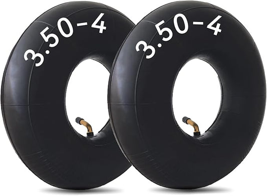 2 Pack 4.10/3.50-4 Inner Tube with Bent Valve Stem 4.10 3.50-4 Tubes for Wheelbarrows, Mowers, Hand Trucks, Yard Trailers
