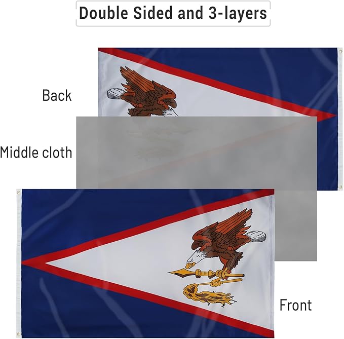 AMZFLAG American Samoa Flag 3X5 ft Double Sided Heavy Duty State of American Samoa Flag 3 Ply Polyester for Outdoor Thick Material