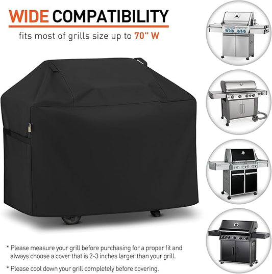 Arcedo 72 Inch Grill Cover, Waterproof Large BBQ Gas Grill Cover Compatible with Weber, Durable and Rip Resistant, Fits for Charbroil Nexgrill Napoleon