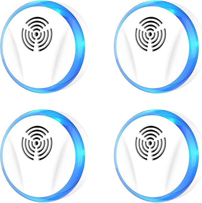 Ultrasonic Pest Repeller Indoor Plug in for Rodent Control, Mosquito Repellent, Cockroach Killer, Spider Deterrent, Electronic Mice Repellent (4, White)