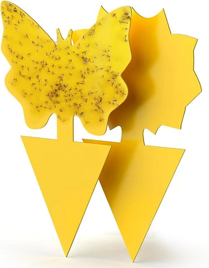 Sticky Insect Traps 40 Pcs - Gnats Fruit Fly Traps for Indoors House - Yellow Double-Sided Sticky Insect Catchers Fungus, Fruit Flies, Whiteflies, Aphids, Leaf Miners
