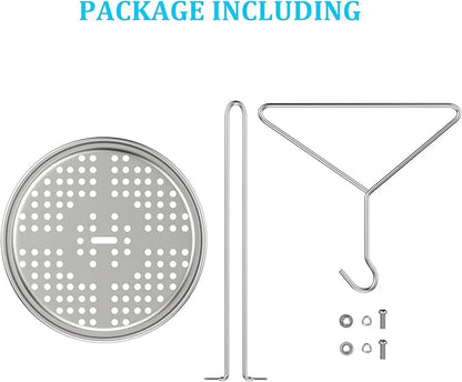 LS'BABQ Turkey Chicken Fryer Accessory Kit with Handle Lifter Hook for Deep Fry Pot Fryer Grill,Poultry Deep Frying Rack with Lifting Hook