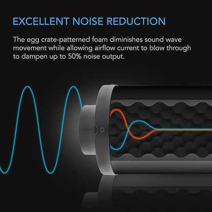 AC Infinity Inline Duct Fan Silencer, 8" Noise Reduction Muffler Blower Silencer for Indoor Hydroponics Grow Tent Ventilation Systems