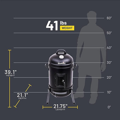 Char-Broil Bullet Charcoal Smoker 16" - 18202075,Black