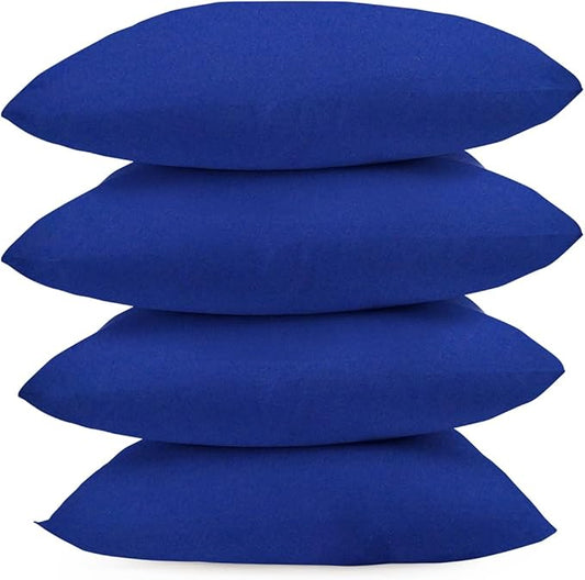 Covers & All Premium Square Throw Pillow Inserts with Covers Set of 4, 16 x 16 Inches Blue, Decorative Cushions for Couch Sofa Home Decor Office Travel UV Resistant Waterproof Soft Cushions Pillows