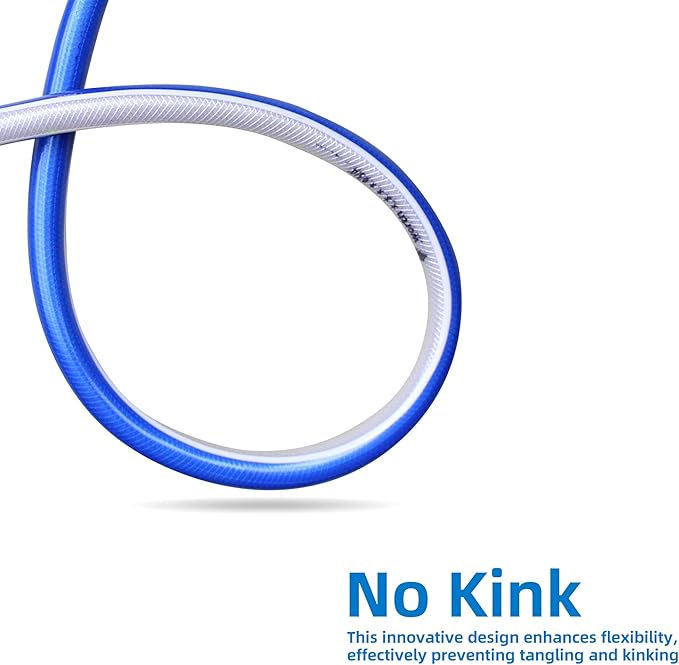 Short Leader Blue Garden Hose 3/4 in. x 10 ft.-Kink Free, Leakproof, Flexible -Heavy Duty Durable Lightweight Water Pipe for Commercial Use, Lawn Care & Equipment Connection - Male to Female Fittings