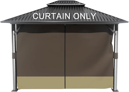 BPS 12' x 16' Gazebo Curtain Privacy 4-Panel Sidewall Outdoor Replacement Shade (Only Curtain)