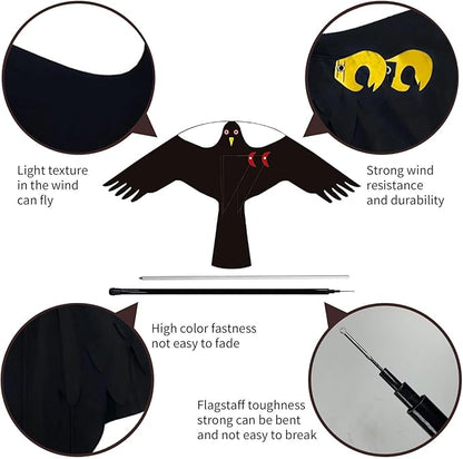 eyijklzo Bird Scarer Flying Kite Crops Farm Flying Bird Hawk Flying Kite