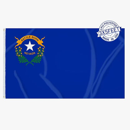 AMZFLAG Nevada State Flag 3X5 ft Double Sided, Heavy Duty Nevada Flags 3 Ply Polyester NV State of Nevada Flag for Outdoor Thick Material