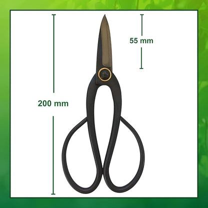 GARDEN GURU Professional Bonsai Scissors 200mm - Traditional Butterfly Pruner Shear for Precise Trimming Pruning and Deadheading of Flowers Plants, Japanese Bonsai Garden Tools