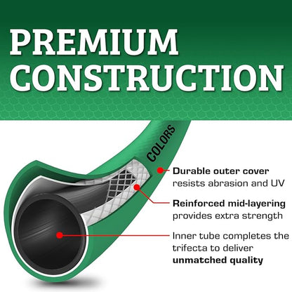 Flexzilla Colors SwivelGrip Garden Hose 5/8 in. x 100 ft., Lightweight All-Weather Water Hose, Durable and Flexible, Leak-Free Connections, Forest Green