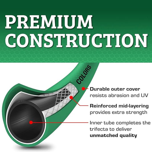 Flexzilla Colors SwivelGrip Garden Hose 5/8 in. x 25 ft., Lightweight All-Weather Water Hose, Durable and Flexible, Leak-Free Connections, Forest Green