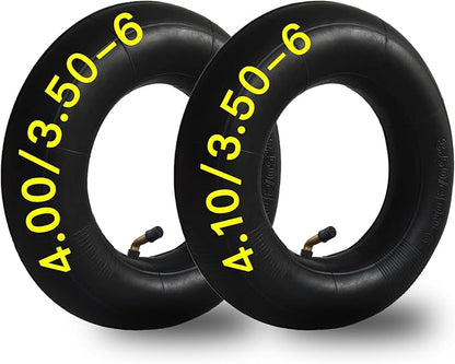 2-Pcs 4.10/3.50-6 Inner Tube 4.00/3.50-6 13 x 4.00-6 3.50-6 4.00-6 4.10-6 Replacement Inner Tube for Wheelbarrows, Mowers, Hand Trucks and More