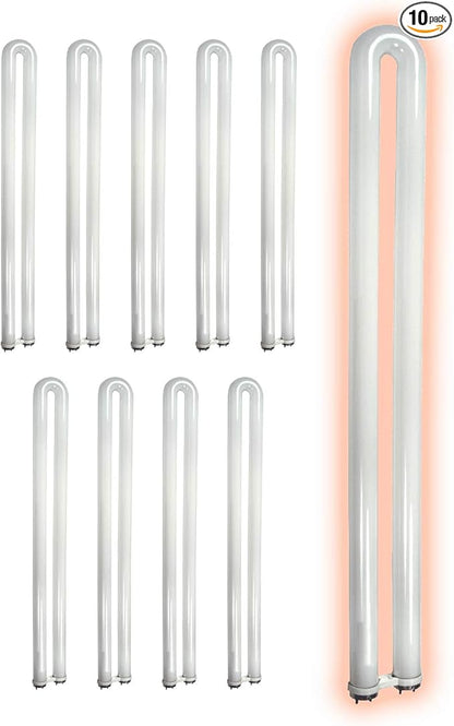GoodBulb 31 Watt 1.63 Inch T8 Fluorescent U-Bend Light Bulb 3500K Soft White Light Medium Bi-Pin Base High Output 1963 Lumens 10000 Life Hours 80 CRI Pack of 10 Bulbs