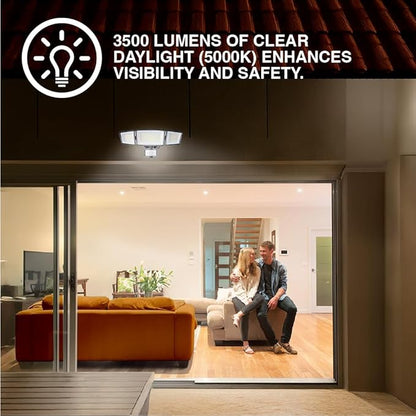Sylvania 23W Security LED Light with Motion Sensor, Hardwired, 3500 LMS, Wet Rated, 5000K, Daylight - 1 Pack (66479)