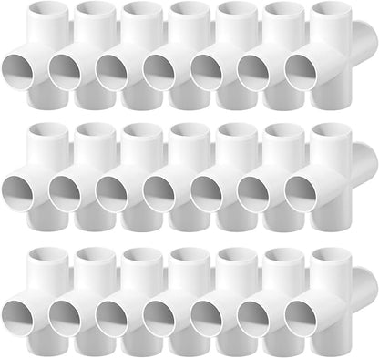 20PCS 4 Way Cross PVC Fittings 1/2Inch, SCH40 Furniture Grade Elbow Fitting Heavy Duty PVC Pipe Connector for Water Supplies, DIY Garden Shelf & Greenhouse