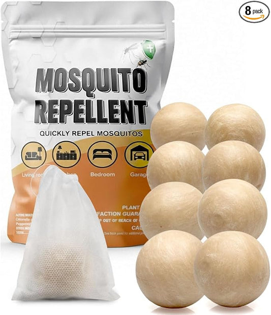 Mosquito Repellent Outdoor Patio, Outdoor Mosquito Repellent, Convenient to Apply, Protects 120 Sq Ft, Safe for Use Around Kids, Pets - 8P