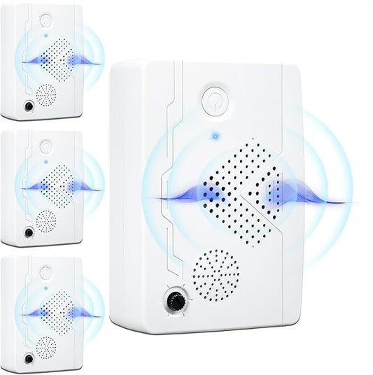 Ultrasonic Bat Devices for Attic: 4PCS Bat Removal Device for Garage, Indoor Outdoor Use - Humane and Effective Rechargeable Bat Deterrent Devices, White
