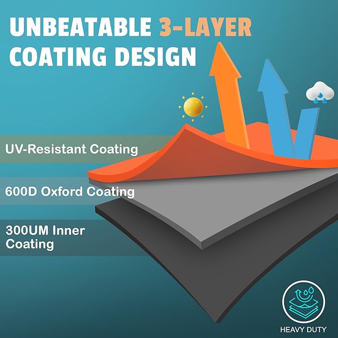 Grill Cover 58 Inch - Superior BBQ Cover for Weber Genesis 300 Series Grill - 600D Outdoor Grill Cover for Dyna-glo, Char-Broil, Nexgrill, Monument, Weber Genesis E330 and Genesiss II E310