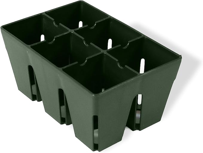 Epic Gardening 72 Pack Sage Green 6-Cell Reusable Seed Starter Tray - UV-Treated BPA-Free Plant Germination Trays for Outdoor Gardening
