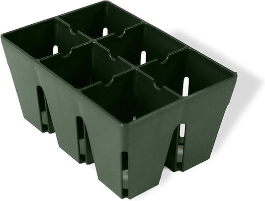 Epic Gardening 72 Pack Sage Green 6-Cell Reusable Seed Starter Tray - UV-Treated BPA-Free Plant Germination Trays for Outdoor Gardening