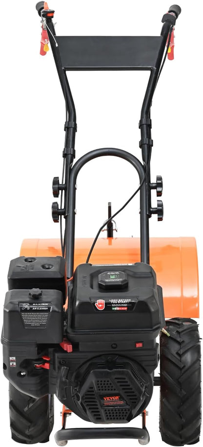 VEVOR Tiller Cultivator, 212CC 4-Stroke Garden Cultivator, Tiller with 4 Steel Adjustable Rear Tines for Lawn, Garden and Field Soil Cultivation