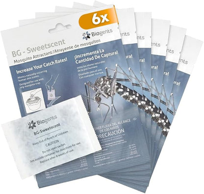 Biogents Sweetscent • Mosquito Attractant • Mosquito Lure • Mosquito Magnet • Compatible with All Mosquito Traps - Year Round Protection - Set of 6